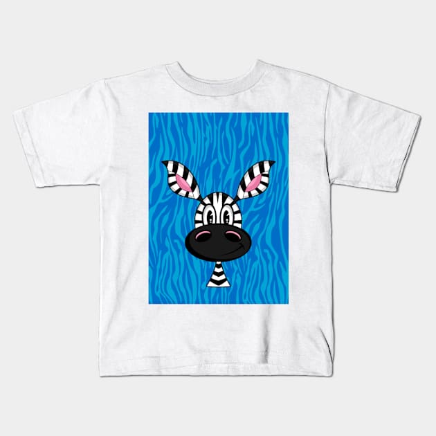 Cute Cartoon Zebra Kids T-Shirt by markmurphycreative